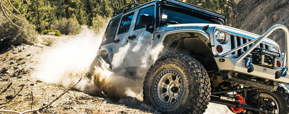 Jeep Off Roading in the mountains with Premium Tires
