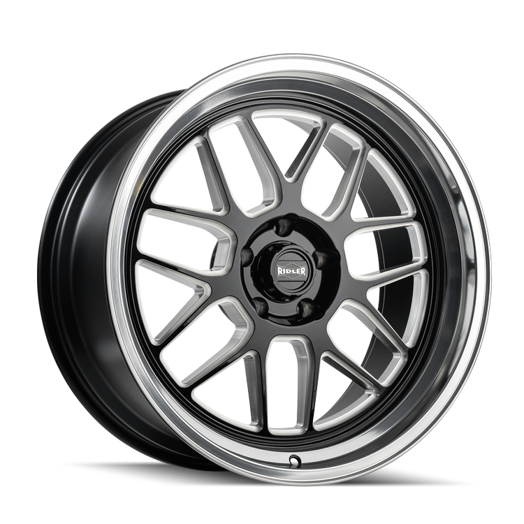 Ridler Wheel 611 Gloss Black machined lip hot rod wheel